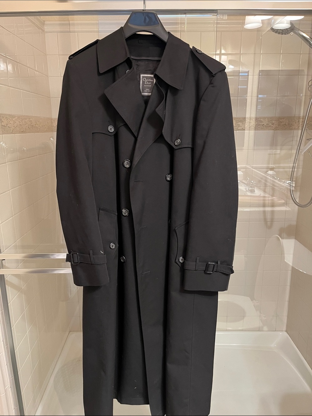 Dior Black Double-Breasted Trench Coat
